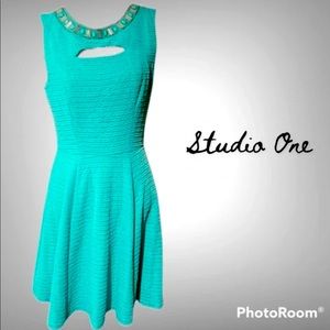 Studio One Teal Dress Size 14